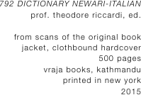 1792 DICTIONARY NEWARI-ITALIAN